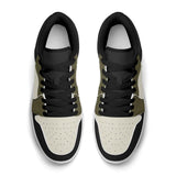 Unisex  Brown and Tan Synthetic Leather Low Top Sneakers