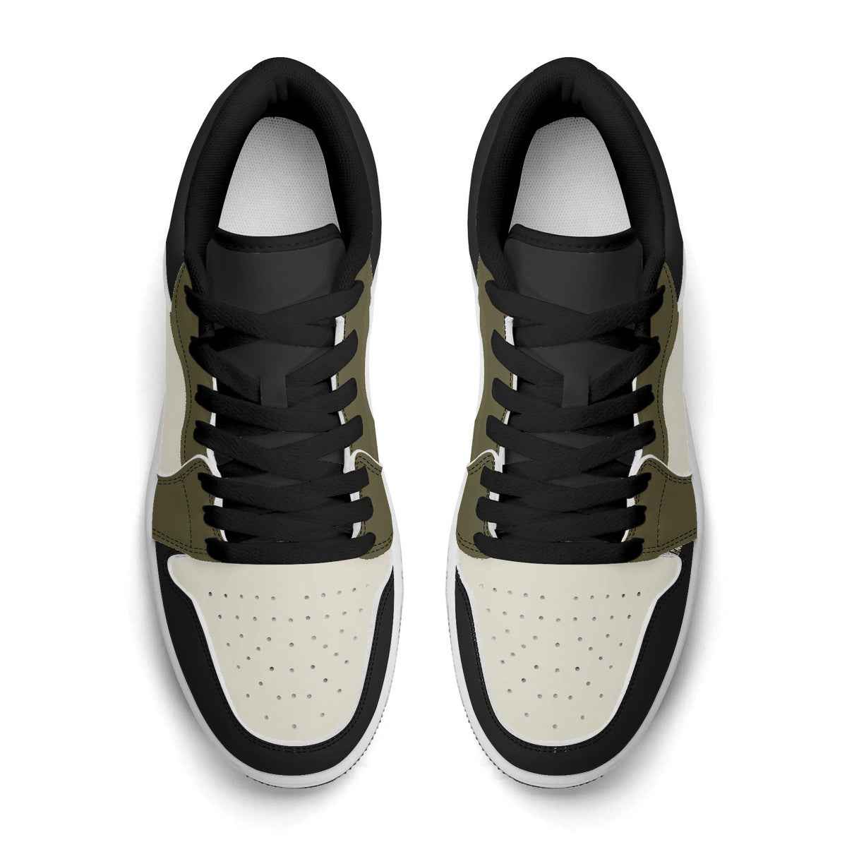 Unisex  Brown and Tan Synthetic Leather Low Top Sneakers