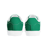 Green  Low-Top Synthetic Leather Sneakers -