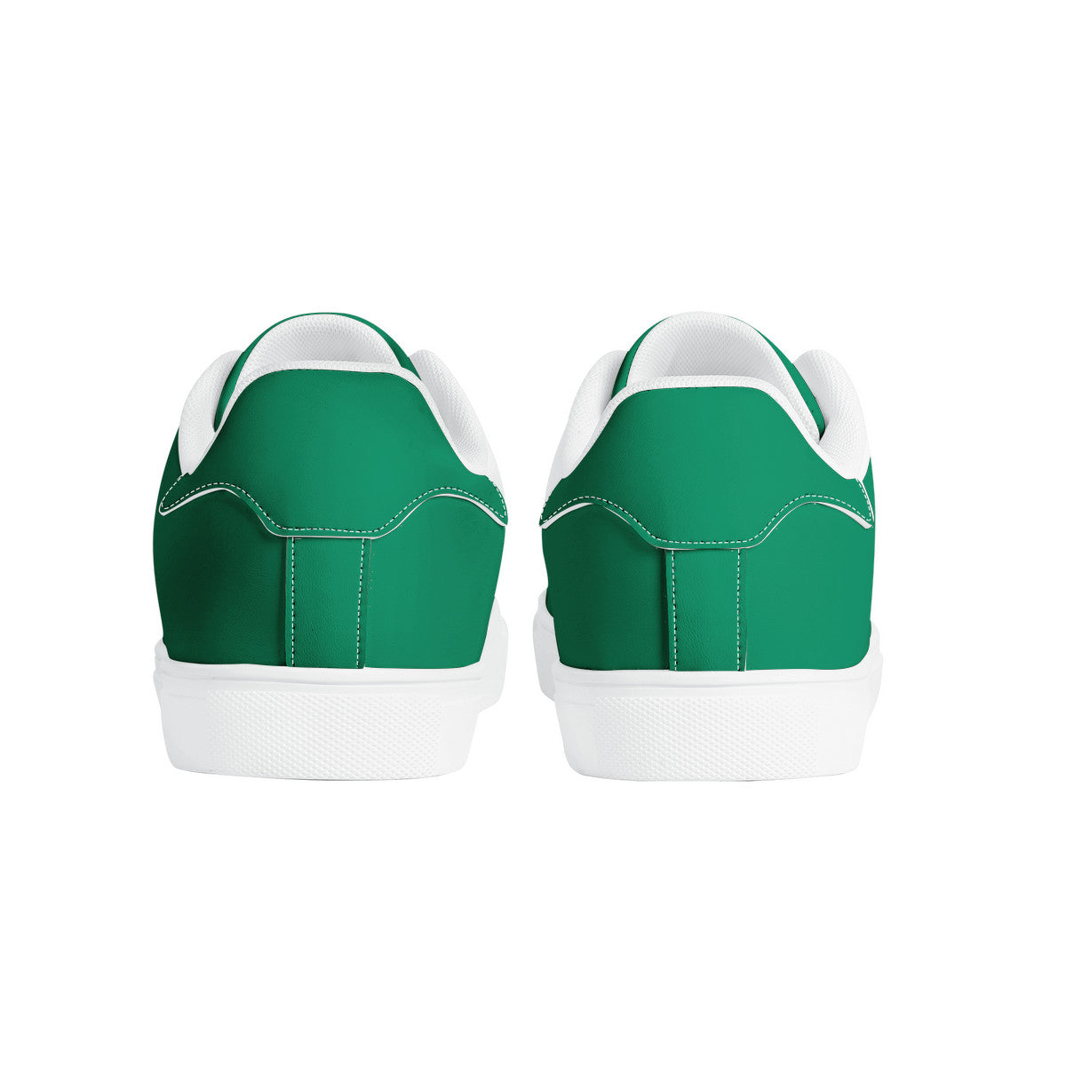 Green  Low-Top Synthetic Leather Sneakers -