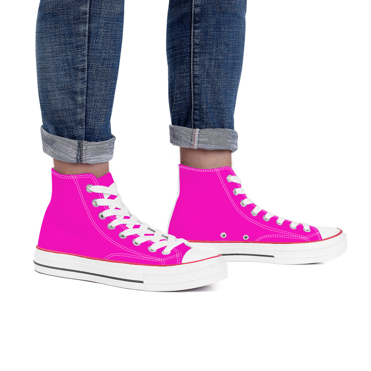Hot Pink High Top Canvas Shoes