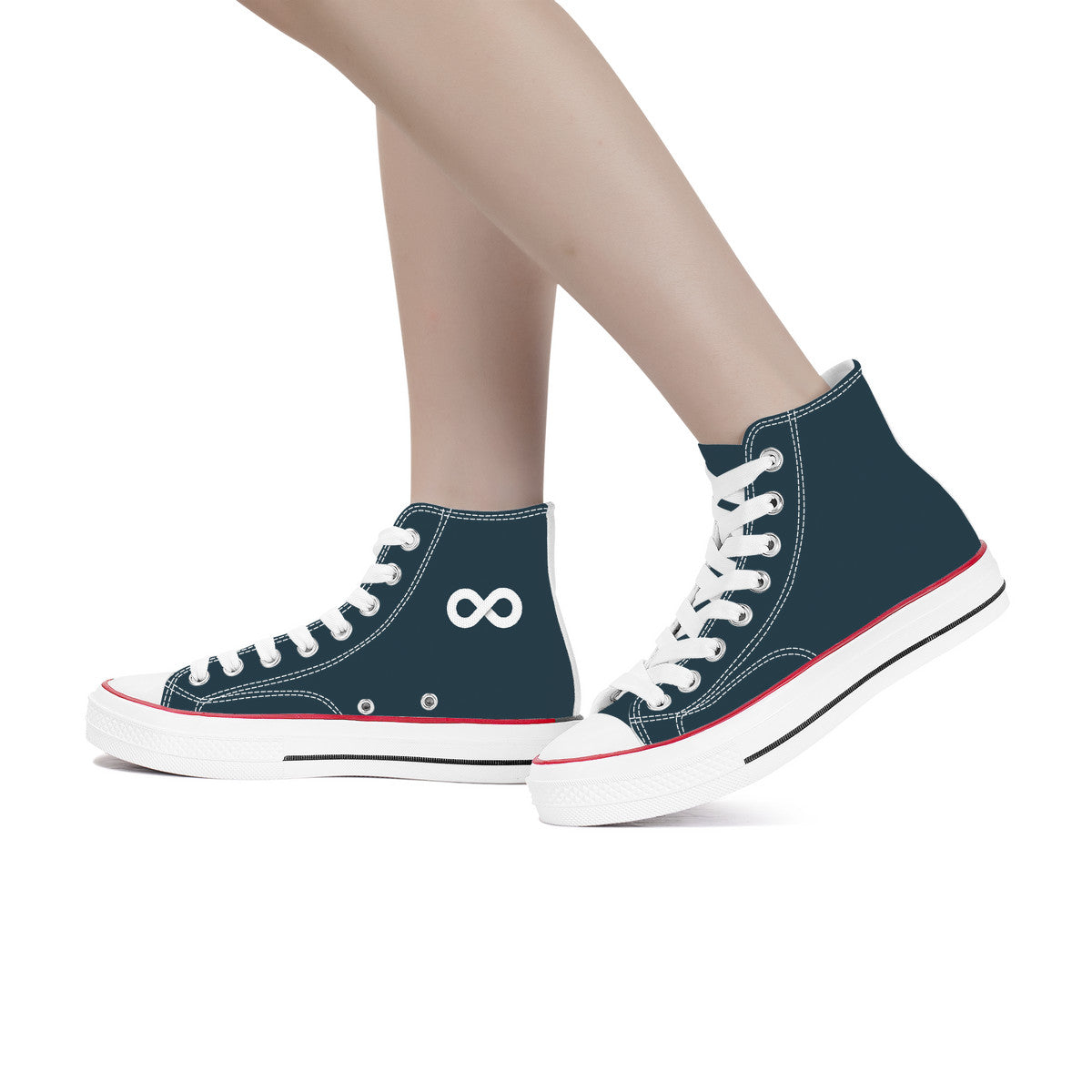 Smoky Blue High Top Canvas Shoes