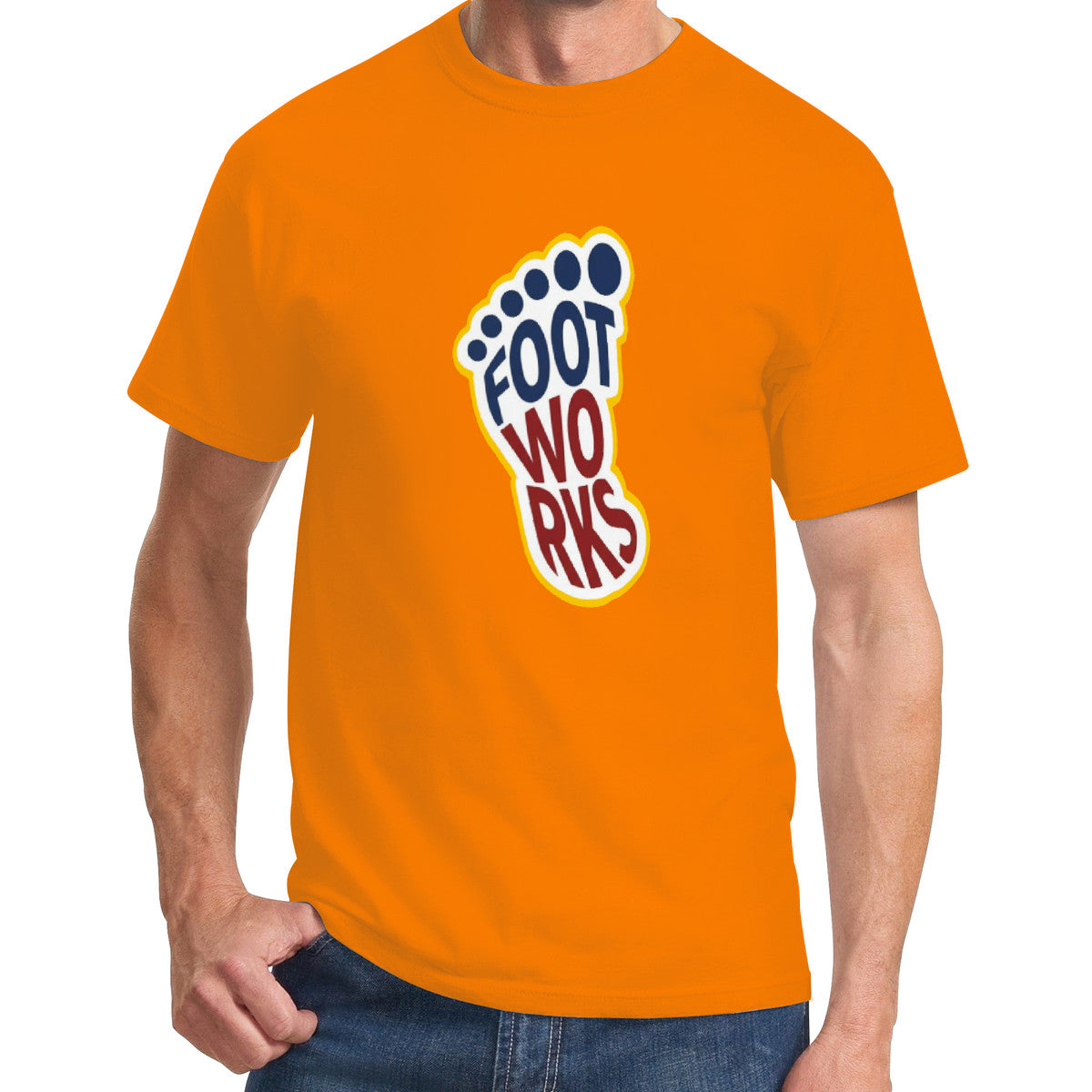 Orange  Print  swag T-Shirt