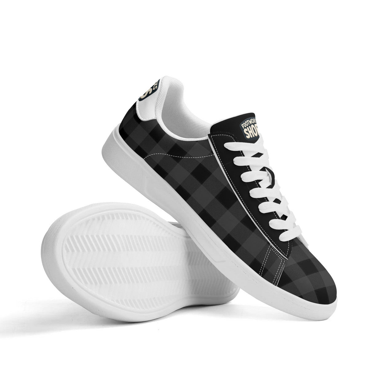 Black Unisex Premium Synthetic Leather Sneakers
