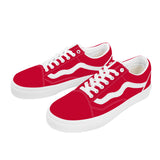 Red Low Top Flat Sneaker