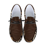 Unisex Brown Tribal Pattern Canvas Loafers
