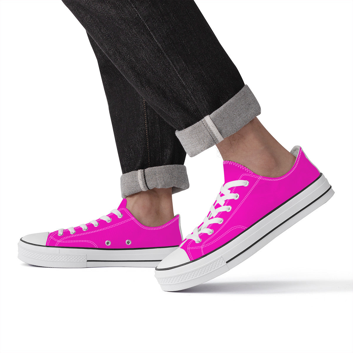 Hot Pink Unisex Classic Low Top Canvas Shoes