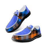 Blue plaid Unisex Canvas Loafers