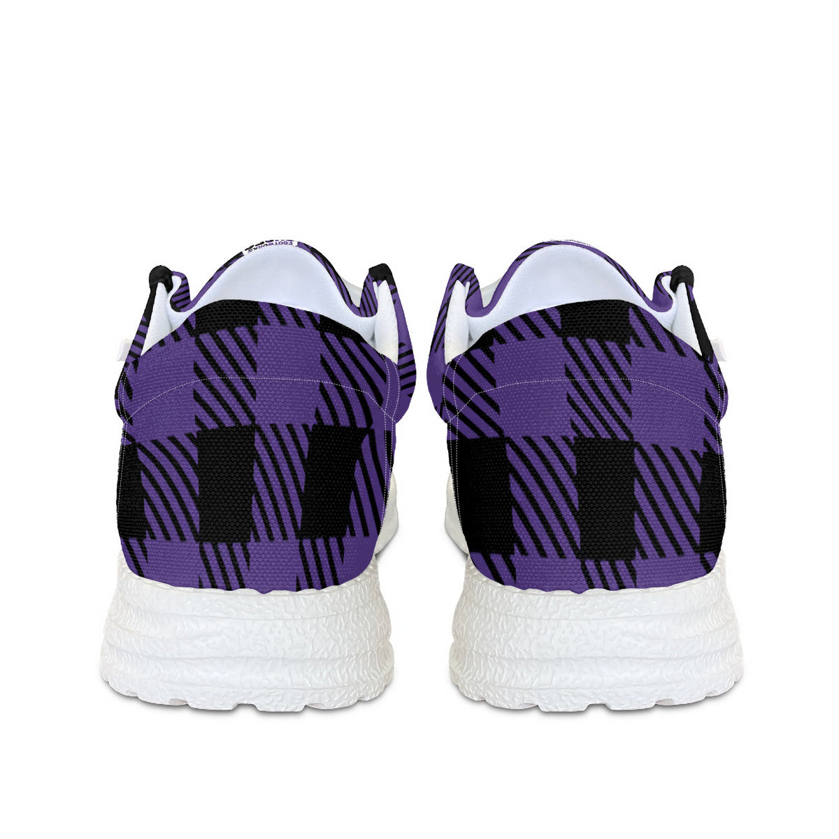 Unisex Purple Buffalo Plaid Canvas Loafers