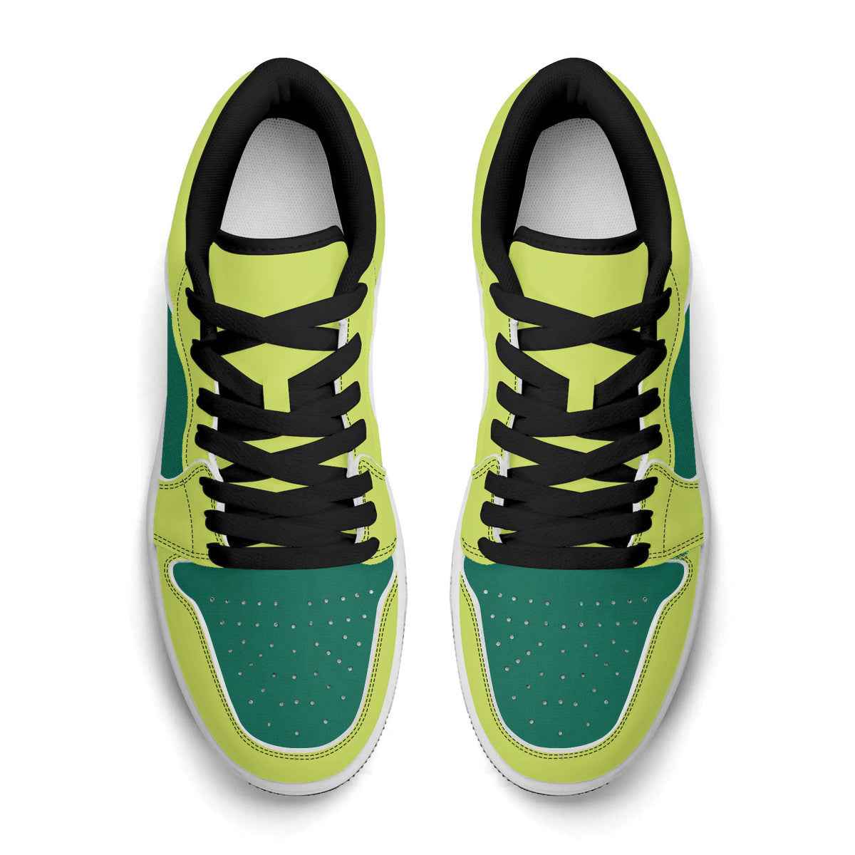 Unisex New Neon Green Synthetic Leather Low Top Sneakers
