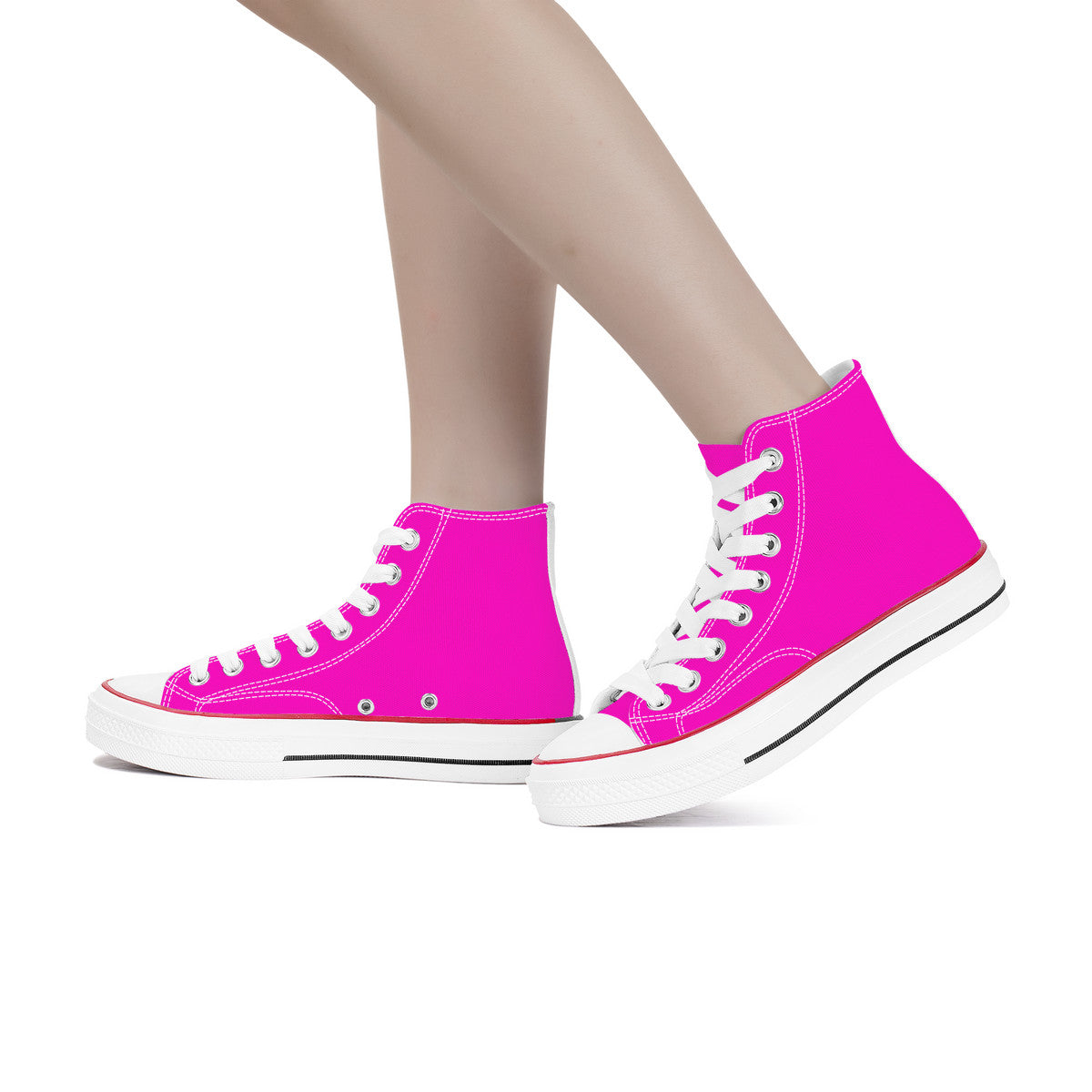 Hot Pink High Top Canvas Shoes