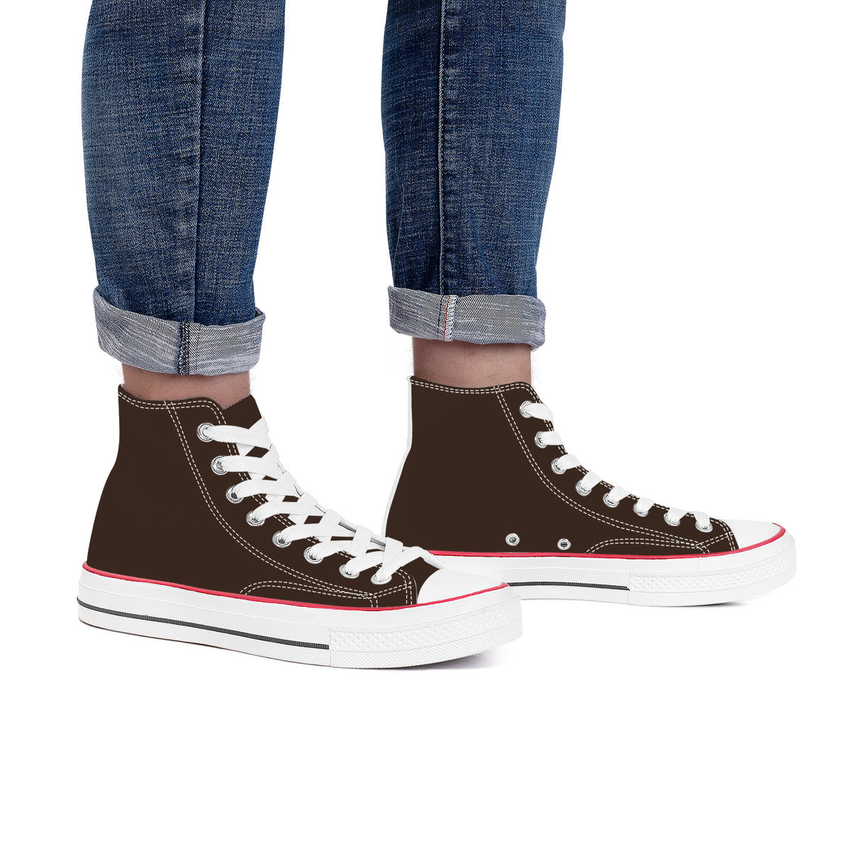 Brown High Top Canvas Shoes