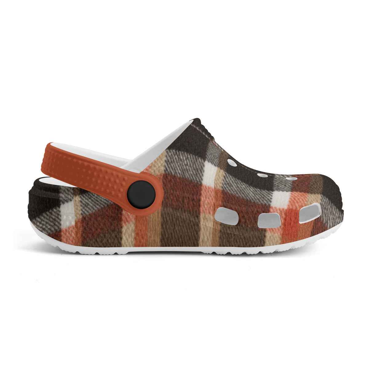 Kid's Fall Plaid Pattern Casual Clogs