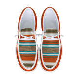 Unisex Orange Striped Pattern Canvas Loafers