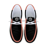 Black and Coral Canvas Loafers