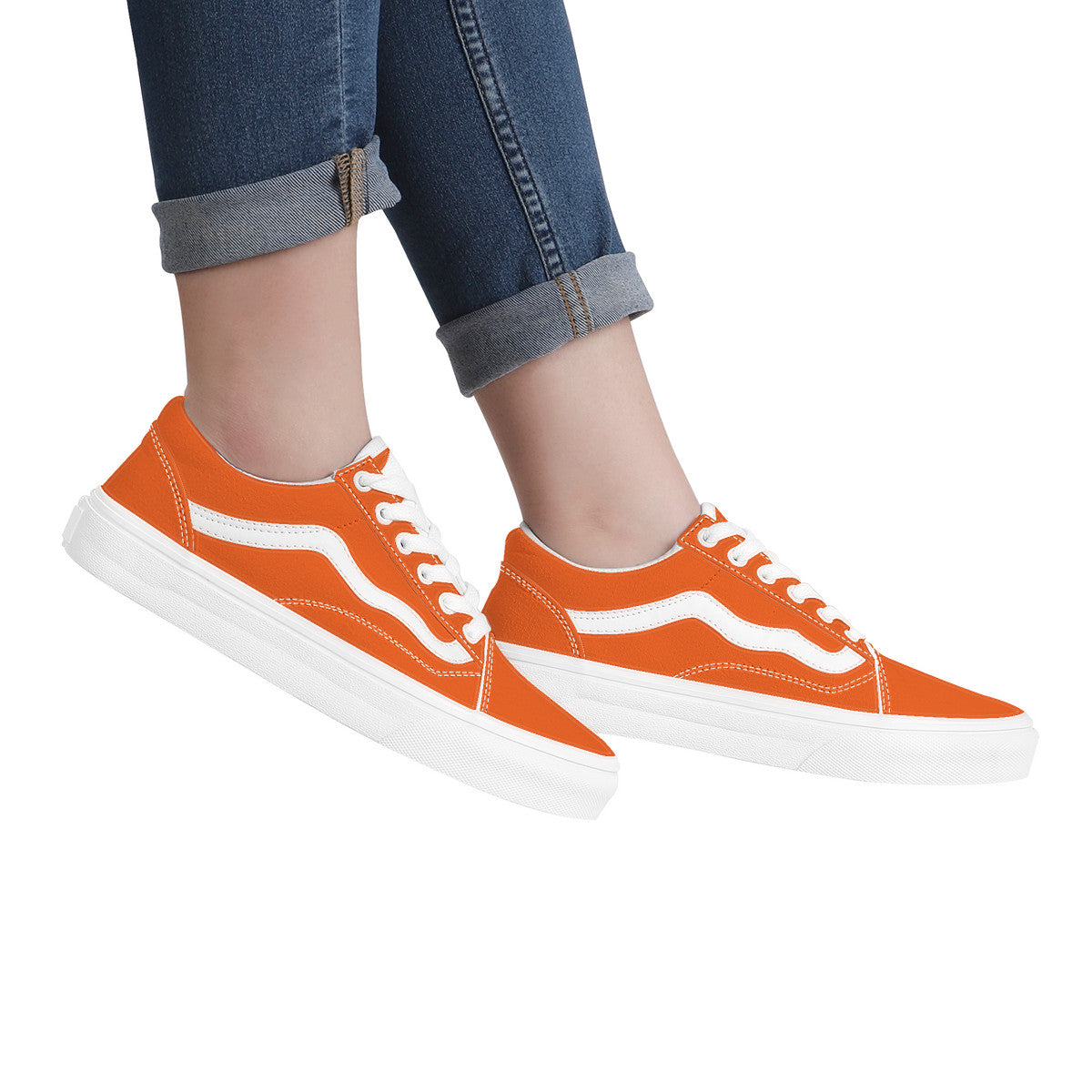 Orange Low Top Flat Sneaker