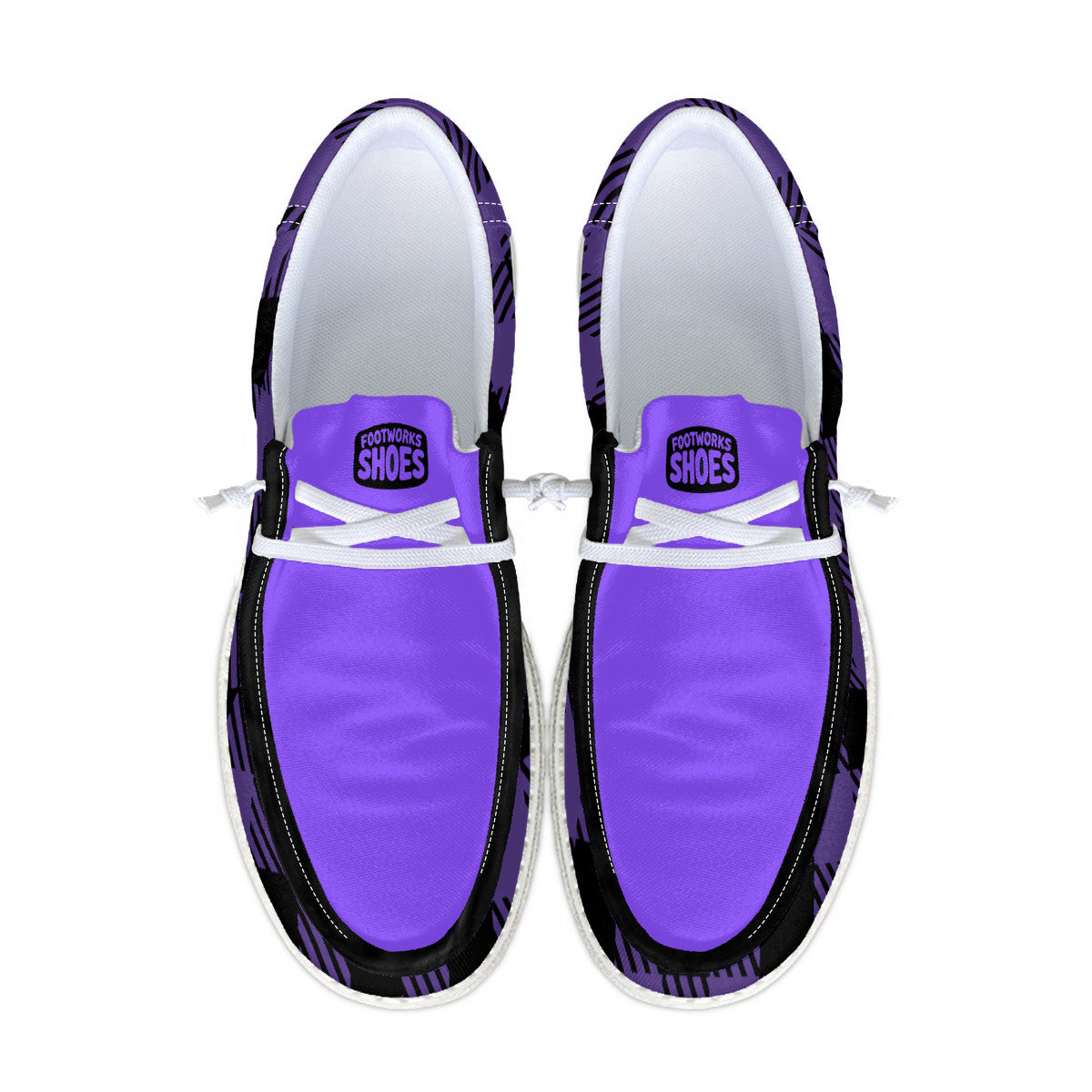 Unisex Purple Plaid Canvas Loafers
