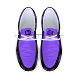 Unisex Purple Plaid Canvas Loafers