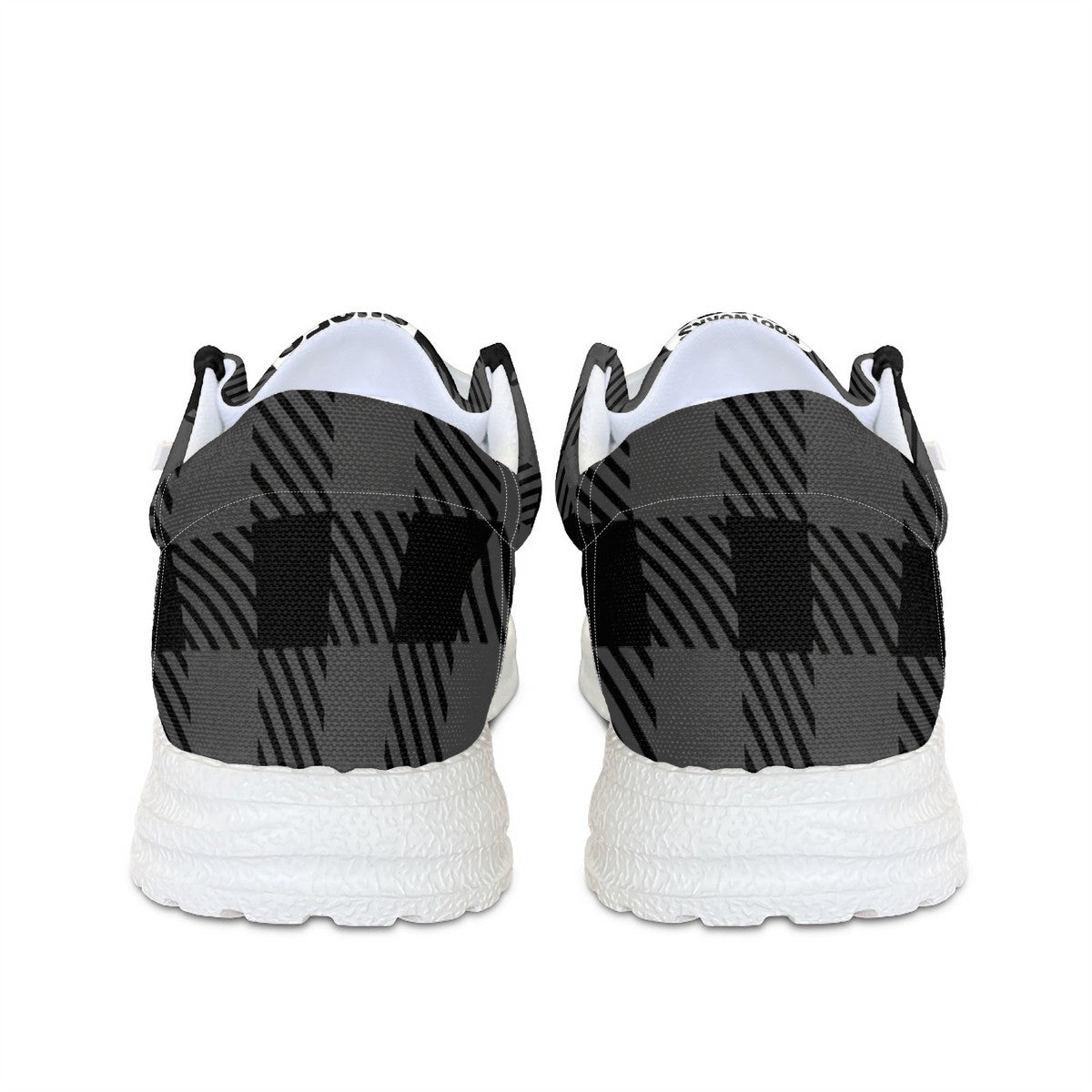 Unisex Gray Plaid Canvas Loafers