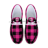 Pink Buffalo Check Unisex Canvas Loafers