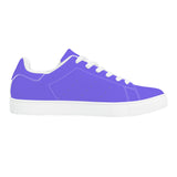 Purple Low-Top Synthetic Leather Sneakers