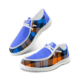 Blue plaid Unisex Canvas Loafers