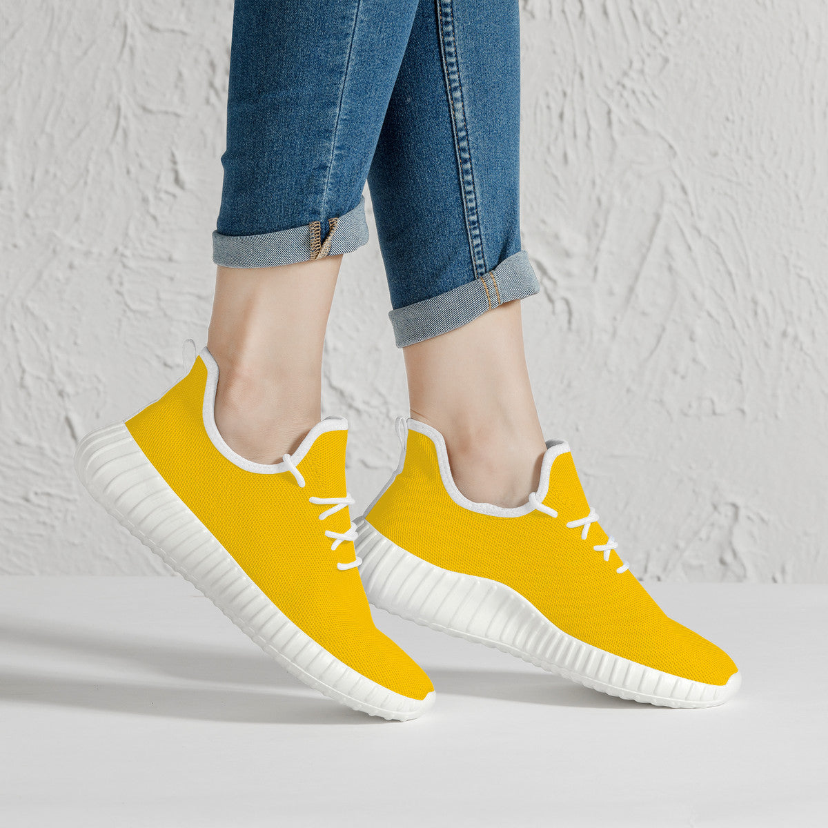 Bannana Yellow  Mesh Knit Sneakers