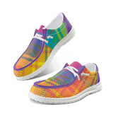 Plaid Canvas Loafers