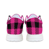 Unisex Pink Plaid Canvas Loafers