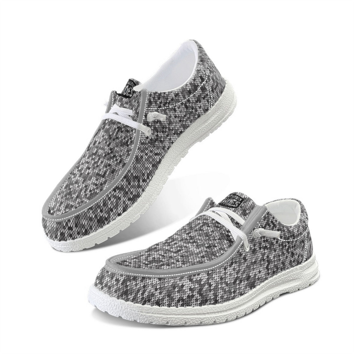 Unisex Gray Woolen Loafers