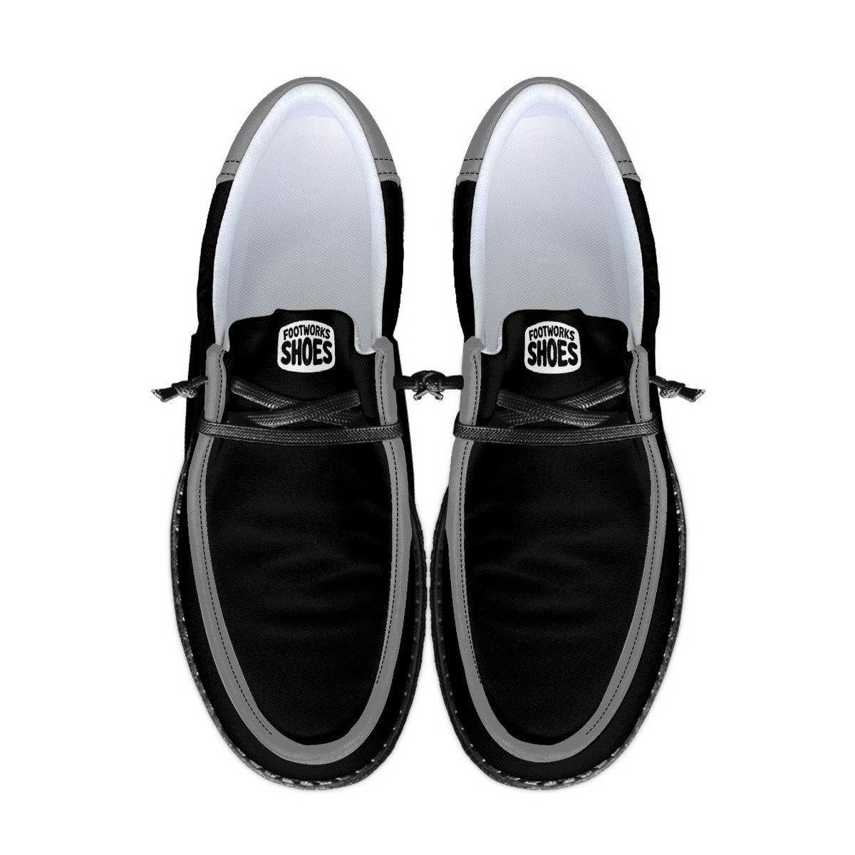 Black and gray Canvas Loafers