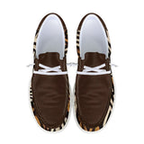 Unisex Brown Tribal Pattern Canvas Loafers