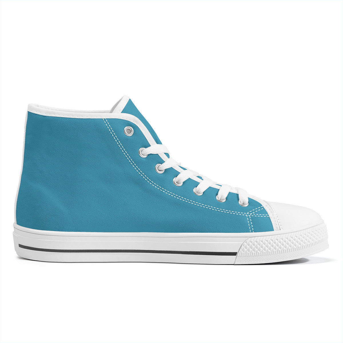 Blue High-Top Canvas Shoes