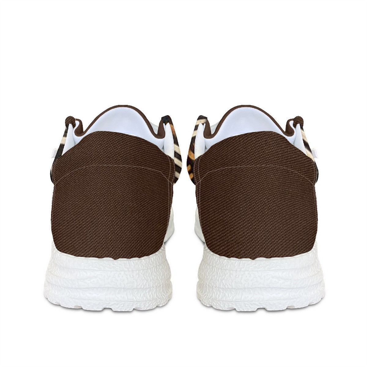 Unisex Brown Tribal Pattern Canvas Loafers
