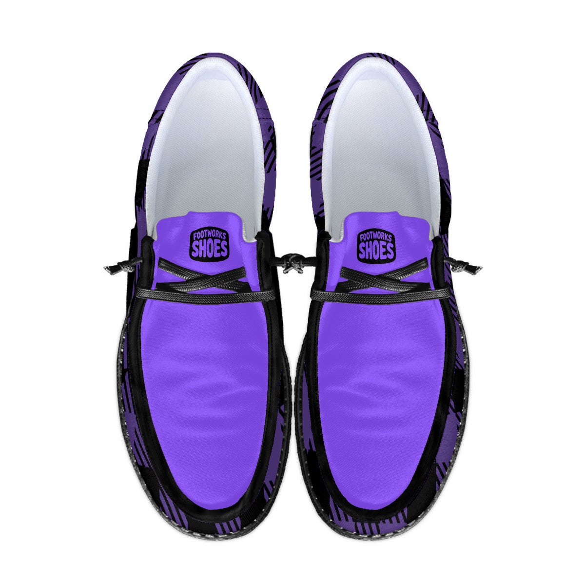 Unisex Purple Plaid Canvas Loafers