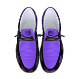 Unisex Purple Plaid Canvas Loafers