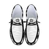 Unisex White Plaid Canvas Loafers