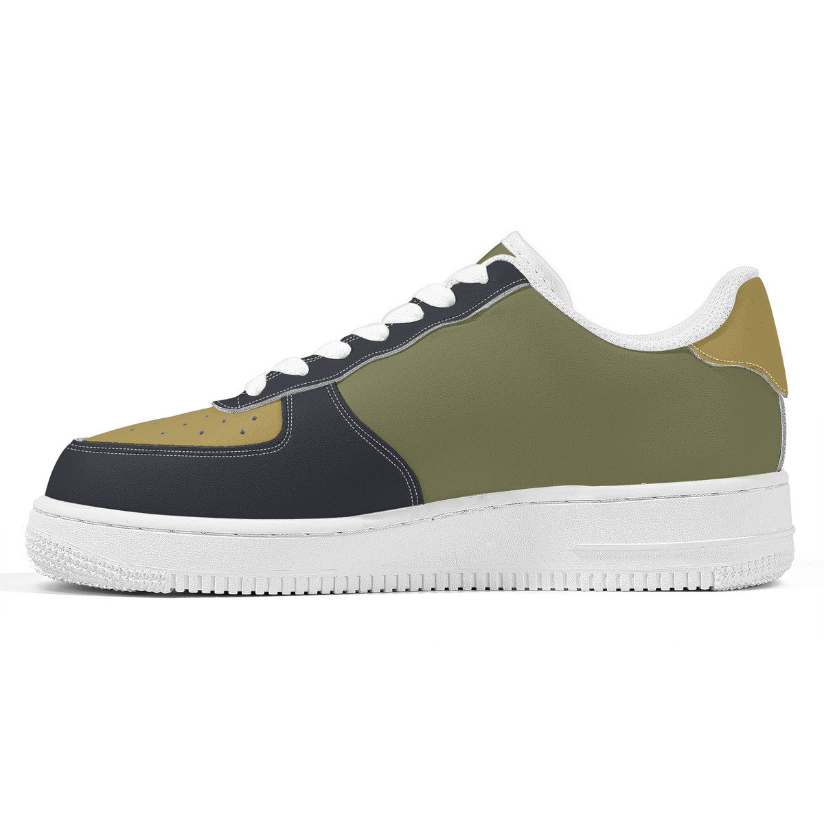 Olive Green Military Unisex Microfiber Sneakers