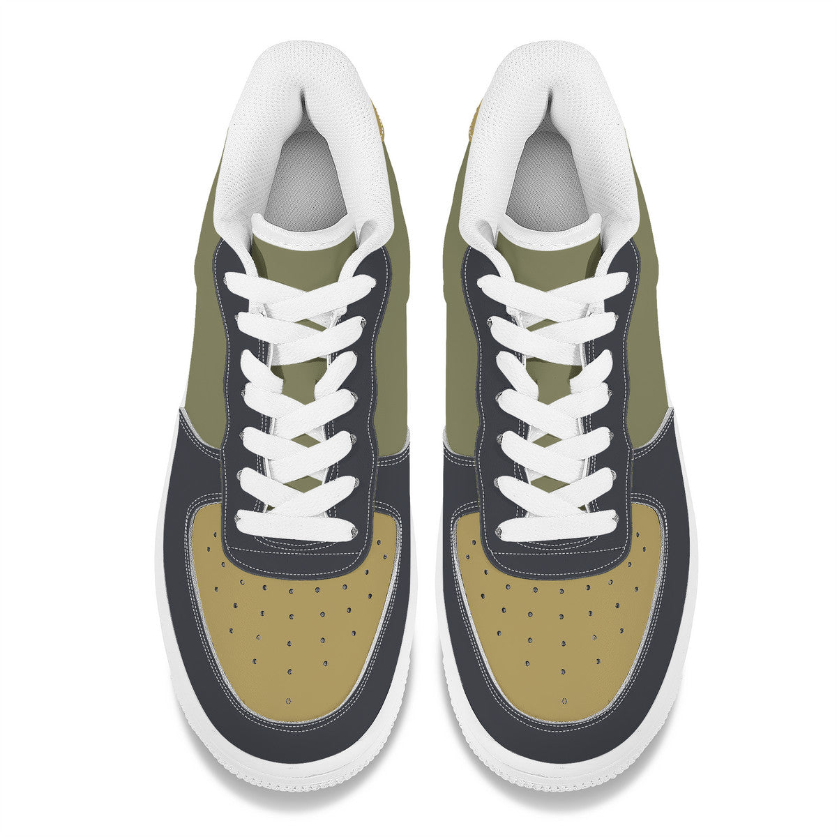 Olive Green Military Unisex Microfiber Sneakers