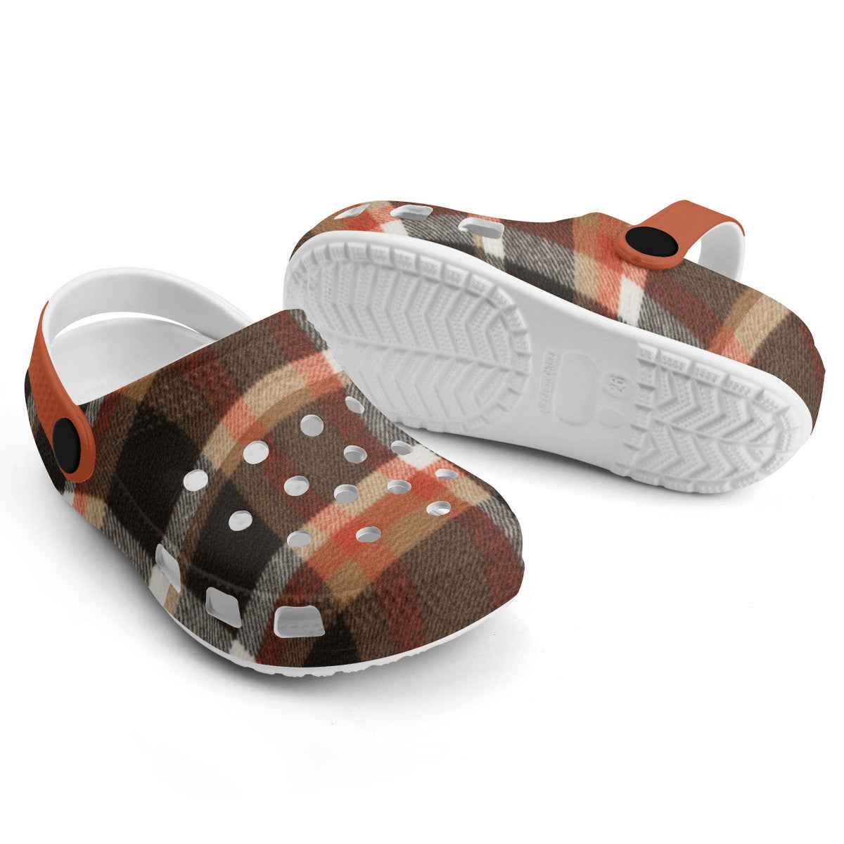 Kid's Fall Plaid Pattern Casual Clogs