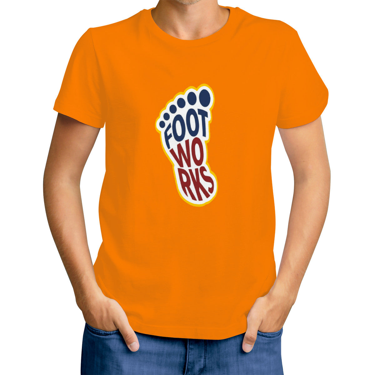 Orange  Print  swag T-Shirt