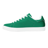 Green  Low-Top Synthetic Leather Sneakers -