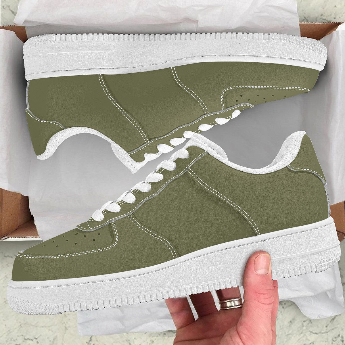 Olive Green Low Top Unisex Sneaker