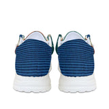 Unisex Teal Plaid Pattern Canvas Loafers