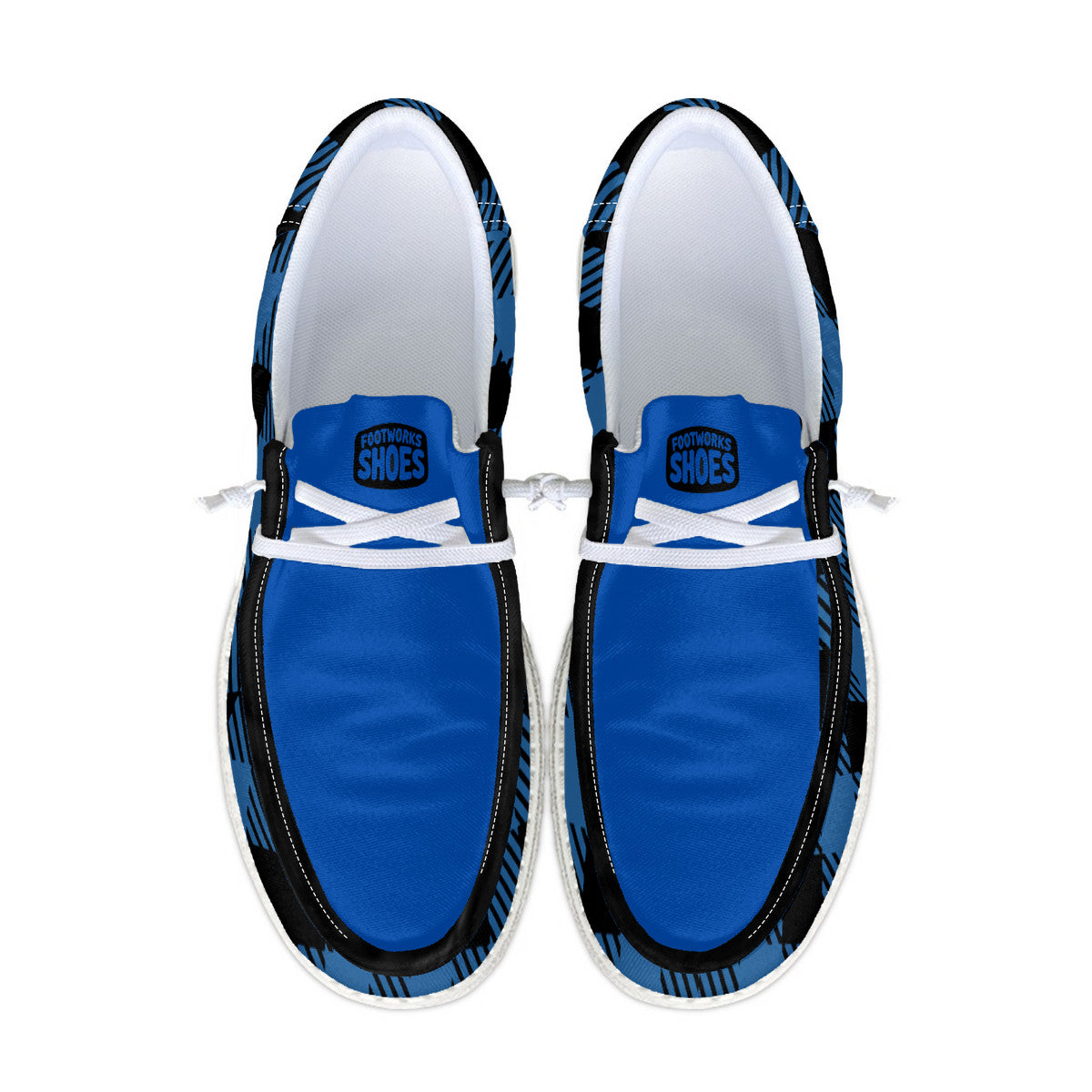 Unisex Blue Plaid Canvas Loafers
