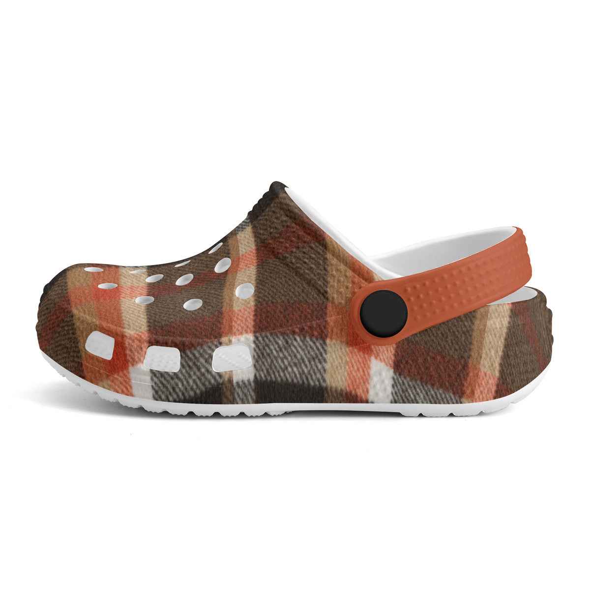 Kid's Fall Plaid Pattern Casual Clogs