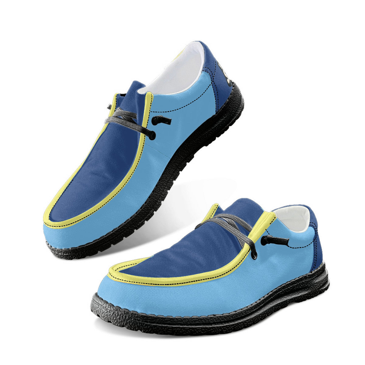 Two tone blue Canvas Loafers