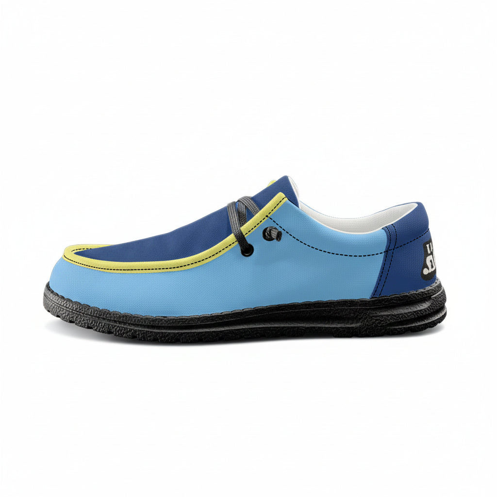 Two tone blue Canvas Loafers