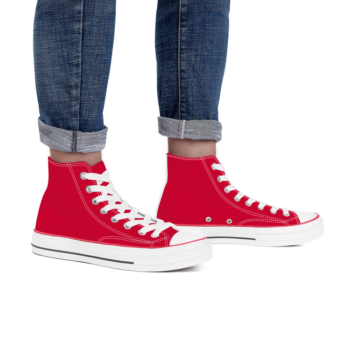 Red High Top Canvas Shoes
