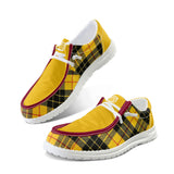 Yellow Plaid Unisex Canvas Loafers